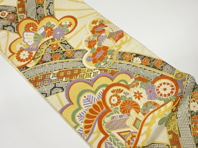 JAPANESE FUKURO OBI / SAGANISHIKI / WOVEN FLOWERS